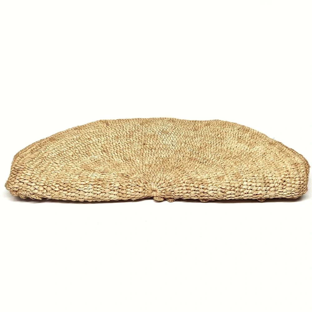 Vanessa Bruno Raffia Floral Half-Moon Clutch Bag Natural Beige - Picture 11 of 11